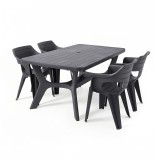 Curver Natalie 4+1 kerti bútor garnitúra szett grafit