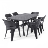 Curver Natalie 6+1 kerti bútor garnitúra szett grafit