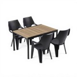 Curver Parker 4+1 kerti bútor garnitúra szett kőris-grafit