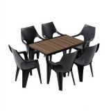 Curver Parker 6+1 kerti bútor garnitúra szett dió-grafit