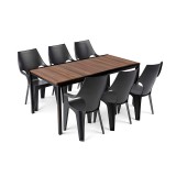 Curver Parker Large 6+1 kerti bútor garnitúra szett dió-grafit