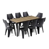 Curver Parker Large 8+1 kerti bútor garnitúra szett kőris-grafit