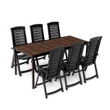 Curver Portico Large 6+1 kerti bútor garnitúra szett dió-grafit