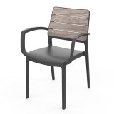 Curver Porto kartámaszos műanyag kerti szék viharszürke-grafit