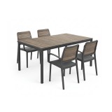 Curver Porto Nova 160 4+1 kartámaszos kerti bútor garnitúra szett dió-grafit