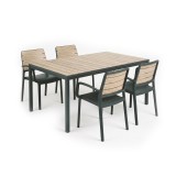 Curver Porto Nova 160 4+1 kartámaszos kerti bútor garnitúra szett kőris-grafit