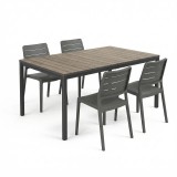 Curver Porto Nova Prime 160 4+1 kerti bútor garnitúra szett dió-grafit