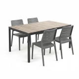 Curver Porto Nova Prime 160 4+1 kerti bútor garnitúra szett kőris-grafit