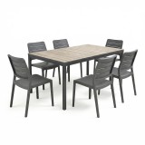 Curver Porto Nova Prime 160 6+1 kerti bútor garnitúra szett kőris-grafit