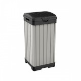 Curver Rockford fa hatású műanyag kültéri szemetes barna 125L