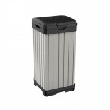 Curver Rockford fa hatású műanyag kültéri szemetes barna 125L