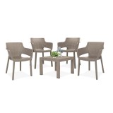 Curver Roeva 4+1 kerti bútor garnitúra szett cappuccino