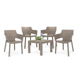 Curver Roeva 4+1 kerti bútor garnitúra szett cappuccino