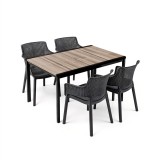 Curver Romen 4+1 kerti bútor garnitúra szett kőris-grafit