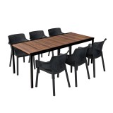 Curver Romen Large 6+1 kerti bútor garnitúra szett dió-grafit