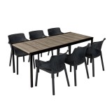 Curver Romen Large 6+1 kerti bútor garnitúra szett kőris-grafit