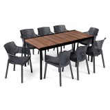 Curver Romen Large 8+1 kerti bútor garnitúra szett dió-grafit