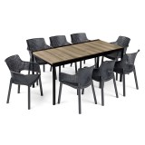 Curver Romen Large 8+1 kerti bútor garnitúra szett kőris-grafit