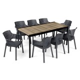 Curver Romen Large 8+1 kerti bútor garnitúra szett kőris-grafit