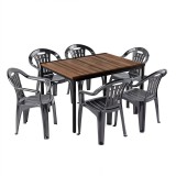 Curver Rowen 6+1 kerti bútor garnitúra szett dió-grafit