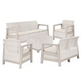 Curver Scandi Big linea duo kerti bútor szett jute tárolós asztallal kavicsszürke-bézs