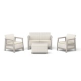 Curver Scandi Box linea duo kerti bútor szett jute tárolós asztallal kavicsszürke-bézs