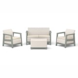 Curver Scandi linea kerti bútor szett jute tárolós asztallal zsálya zöld-homok