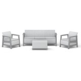 Curver Scandi Love linea duo kerti bútor szett jute tárolós asztallal hamuszürke-világosszürke