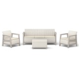 Curver Scandi Love linea duo kerti bútor szett jute tárolós asztallal kavicsszürke-bézs