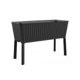 Curver Splendor megemelt műanyag kerti virágláda 120l fonott rattan antracit