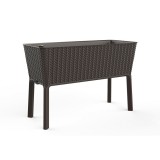 Curver Splendor megemelt műanyag kerti virágláda 120l fonott rattan whiskey barna