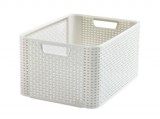 Curver Style "L" méretű rattan kosár 30L krém (205851)