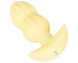 Cuties Mini - bordázott vibrációs anál plug (sárga)