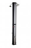 Cyen Solar Shower Dupla zuhanyfejű szolár kerti zuhany 60 liter extra nagy méret nikkel-fekete szín, lábmosócsappal és esőztető fejjel, PVC és szálcsiszolt nikkel