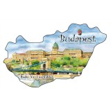 Czworka Hűtőmágnes,országforma, Budapest