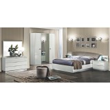 CamelGroup Onda hálószoba - fehér, 160x200 cm ággyal, 4-ajtós szekrénnyel