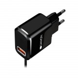 Canyon CNE-CHA041BS hálózati töltő MicroUSB kábellel fekete (CNE-CHA041BS) - Töltők