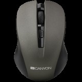 CANYON MW-1 2.4GHz wireless optical mouse with 4 buttons, DPI 800/1200/1600, Gray, 103.5*69.5*35mm, 0.06kg (CNE-CMSW1G) - Egér