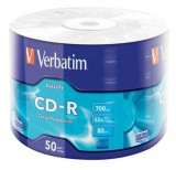CD-R lemez, 700MB, 52x, 50 db, zsugor csomagolás, VERBATIM DataLife (CDV7052Z50DL)