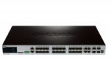 D-Link xStack 24-port SFP Layer 2+ Stackable Managed Gigabit Switch including 4-