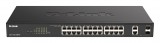 D-Link DGS-1100-26MPV2 26 Portos, 370W, PoE, RJ-45, SFP, Okos, Menedzselhető, Fekete switch