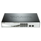 D-Link DGS-1210-08P 8x1000Mbps+2 SFP Port 65W POE Budget RM L2 Fanless Smart Managed Switch