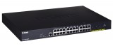 D-Link DGS-1250-28XMP/E 28 Portos, Gigabit Ethernet, SFP+, PoE, Okos Menedzselt, Fekete switch