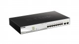 D-Link Switch - DGS-1210-10MP - 8x1000Mbps+2 SFP Port 130W POE Budget 8 Port POE RM L2 Fanless Smart Managed