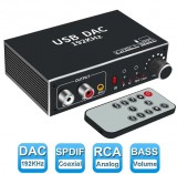 DAC digitális digitál analóg audio konverter optikai koaxiális szál SPDIF-RCA 3,5 mm-es jack hangadapter usb hangkártya