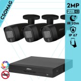 Dahua 3 cső kamerás analóg megfigyelőrendszer 2MP HD cső biztonsági kamera, 2,8 mm fix objektív, hibrid fény