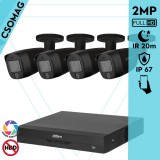 Dahua 4 cső kamerás analóg megfigyelőrendszer 2MP HD cső biztonsági kamera, 2,8 mm fix objektív, hibrid fény