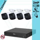 Dahua 4 cső kamerás analóg megfigyelőrendszer 2MP HD cső biztonsági kamera, 2.8 mm fix objektívvel