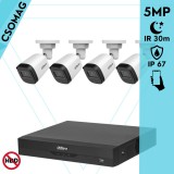 Dahua 4 cső kamerás analóg megfigyelőrendszer 5MP HD cső biztonsági kamera, 2,8 mm fix objektív