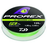 Daiwa Prorex Ul Finesse Braid Pe 0.25 1,8kg Chartreuse 135m extrém vékony fonott zsinór (12996-002)